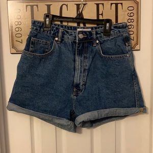 Zara Mom Shorts Dark Wash